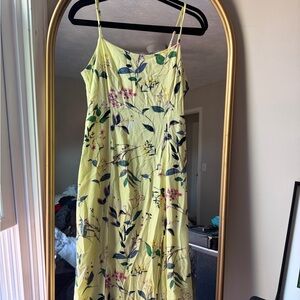 Banana Republic Yellow Floral Midi Dress